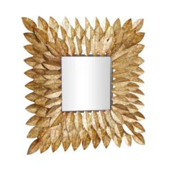 Metal Leaf Radial Wall Mirror Brown - Olivia & May -Umbra Home Decor Shop GUEST d5f984be 7e12 47aa 810c b27b0d7c996c
