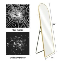 WallBeyond 64"x21" Arched Aluminum Leaner Mirror With Kickstand Gold -Umbra Home Decor Shop GUEST d6379f40 f8d6 47d9 b04c 7d95d856f82a