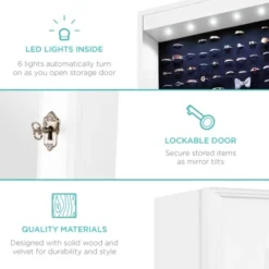 Best Choice Products 6-Tier Standing Mirror Lockable Storage Organizer Cabinet Armoire W/ LED Lights -Umbra Home Decor Shop GUEST d6439492 b0d9 465d 9d99 83997e77f5c5