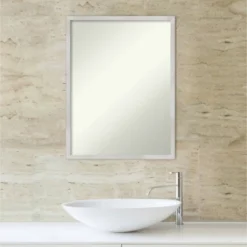 20" X 26" Non-Beveled Svelte Silver Wood Bathroom Wall Mirror - Amanti Art 11 20" X 26" Non-Beveled Svelte Silver Wood Bathroom Wall Mirror - Amanti Art -Umbra Home Decor Shop GUEST d7813f00 f769 4875 9290 aa66b1dbe343