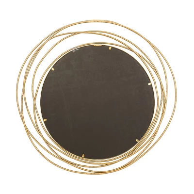 Metal Wall Mirror With Overlapping Ring Frame Gold - Olivia & May 4 Metal Wall Mirror With Overlapping Ring Frame Gold - Olivia & May - Image 4