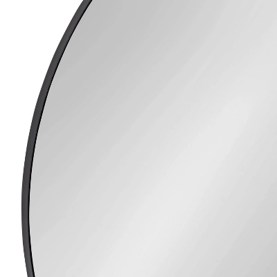28" Rollo Round Wall Mirror Black - Kate & Laurel All Things Decor 2 28" Rollo Round Wall Mirror Black - Kate & Laurel All Things Decor - Image 2