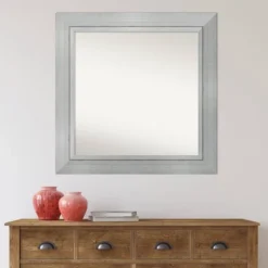 33" X 33" Non-Beveled Romano Silver Wood Wall Mirror - Amanti Art -Umbra Home Decor Shop GUEST d87dcb72 ea37 480b 96b8 80a78df34e2c