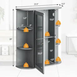 Costway Bathroom Cabinet Medicine Cabinet Single Door Shelves Wall Mount Cabinet W/ Mirror Gray 10 Costway Bathroom Cabinet Medicine Cabinet Single Door Shelves Wall Mount Cabinet W/ Mirror Gray -Umbra Home Decor Shop GUEST d891b7d2 7ada 4f26 8a4e 1cd9e78b116a