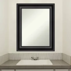 24" X 30" Non-Beveled Grand Bathroom Wall Mirror Black - Amanti Art -Umbra Home Decor Shop GUEST d8a6dd7c 8732 4793 aee6 f3bf7bc51e3a