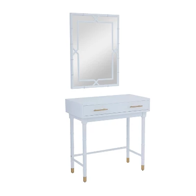 Set Of 2 Traditional Wood Console Tables With Mirror White - Olivia & May 7 Set Of 2 Traditional Wood Console Tables With Mirror White - Olivia & May - Image 7
