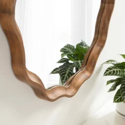 Kate & Laurel All Things Decor 28"x28" Hatherleigh Round Scallop Mirror: Wall Mount, Transitional Decor -Umbra Home Decor Shop GUEST d96bc5fe 58c3 4519 b56b 2302d4b86a8a