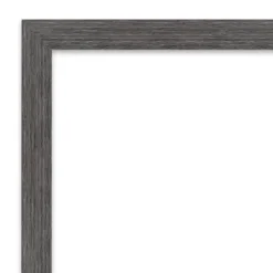 Amanti Art Pinstripe Plank Grey Thin Petite Bevel Bathroom Wall Mirror 26 X 20 In.