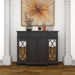 Glam Mirror And Wood Storage Cabinet Black - Olivia & May 28 Glam Mirror And Wood Storage Cabinet Black - Olivia & May -Umbra Home Decor Shop GUEST d99a92d5 a77a 449c bf42 69f8b2c3c857