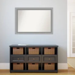 41" X 29" Non-Beveled Peak Polished Nickel Narrow Bathroom Wall Mirror - Amanti Art -Umbra Home Decor Shop GUEST da019ba5 f06d 4076 9202 7bcb4e2e5f35