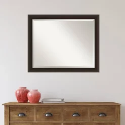 32" X 26" Beveled Romano Espresso Narrow Wood Wall Mirror - Amanti Art -Umbra Home Decor Shop GUEST da08aa5d 7d04 4552 bc9f 542a3403390b
