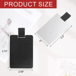 Unique Bargains PU Leather Stainless Steel Travel Compact Mini Makeup Mirror