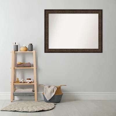 44" X 33" Non-Beveled Ridge Bronze Bathroom Wall Mirror - Amanti Art 7 44" X 33" Non-Beveled Ridge Bronze Bathroom Wall Mirror - Amanti Art - Image 7