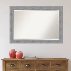 41" X 29" Bark Rustic Framed Wall Mirror Gray - Amanti Art -Umbra Home Decor Shop GUEST da51700d 96e4 4ac8 9a76 9f645ed28b4a
