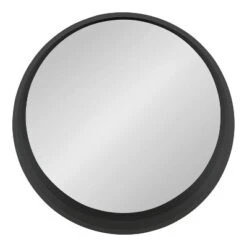 24" Wheeler Round Wall Mirror Black - Kate & Laurel All Things Decor