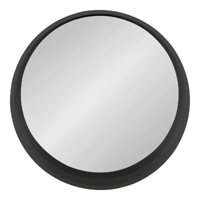 24" Wheeler Round Wall Mirror Black - Kate & Laurel All Things Decor 1 24" Wheeler Round Wall Mirror Black - Kate & Laurel All Things Decor