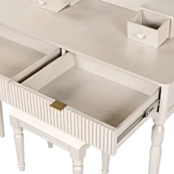 Luxury Makeup Vanity Desk Set With Stool, Vanity Table Dressing Table With Height-Adjustable Mirror & 4 Drawers, Champagne/Silver-ModernLuxe -Umbra Home Decor Shop GUEST daaf7feb d9fa 4a52 8cf6 36661a16cb03