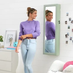 Best Choice Products Hanging Mirror Jewelry Armoire, Door Or Wall Mounted Cabinet W/ LED Lights, Lock -Umbra Home Decor Shop GUEST dab43213 000f 447e 936a 193fceb57fe0