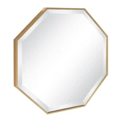25" X 25" Rhodes Framed Octagon Wall Mirror Gold - Kate And Laurel