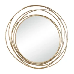 Metal Wall Mirror With Overlapping Ring Frame Gold - Olivia & May 23 Metal Wall Mirror With Overlapping Ring Frame Gold - Olivia & May -Umbra Home Decor Shop GUEST db816bbe 4d79 4e30 a304 752fb51e66d1