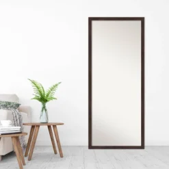 27" X 63" Non-Beveled Fresco Dark Walnut Wood Full Length Floor Leaner Mirror - Amanti Art -Umbra Home Decor Shop GUEST db8d7d11 89eb 46b7 9643 4febe1af0798