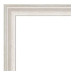 Amanti Art Trio White Wash Silver Petite Bevel Bathroom Wall Mirror 28.5 X 22.5 In.