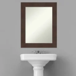 23" X 29" Non-Beveled Wildwood Brown Bathroom Wall Mirror - Amanti Art 13 23" X 29" Non-Beveled Wildwood Brown Bathroom Wall Mirror - Amanti Art -Umbra Home Decor Shop GUEST dbdb5cc4 a713 4ca5 b91a ca3e1142bda1