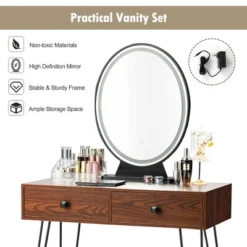 Costway Vanity Makeup Dressing Table W/ 3 Lighting Modes Mirror Touch Switch RusticCoffee -Umbra Home Decor Shop GUEST dc2fc553 9ecc 4979 9a0a 4b4487d44b76