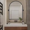 Zona Arch Metal Pivot Bathroom Vanity Mirror Tilting Vanity Mirrors For Wall 32"x24" - The Pop Home