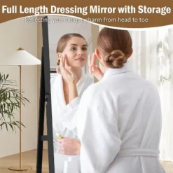 KWPZQEB 360° Swivel Jewelry Cabinet, Lockable Jewelry Organizer With Full-Length Mirror, Rear Storage Shelves, Jewelry Armoire For Bedroom -Umbra Home Decor Shop GUEST dd555965 8501 4afc 8a63 805eee92ab36