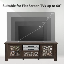 Tangkula 55" Retro TV Stand Media Entertainment Center W/ Mirror Doors & Drawer Brown -Umbra Home Decor Shop GUEST dd7efc03 8bf8 4b80 93ff 2fd6019f348c