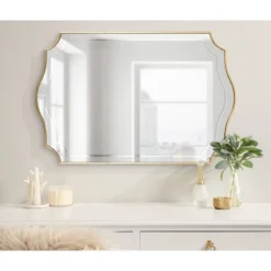 20" X 30" Hollyn Decorative Framed Wall Mirror Gold - Kate & Laurel All Things Decor -Umbra Home Decor Shop GUEST dd9e9493 e6f5 41ba b427 fbef8cd5ce97
