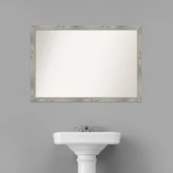 39" X 27" Non-Beveled Dove Square Bathroom Wall Mirror Gray Wash - Amanti Art -Umbra Home Decor Shop GUEST dda08872 6327 4561 9166 9ed7f874e723