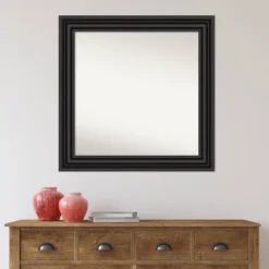 32" X 32" Non-Beveled Colonial Black Wall Mirror - Amanti Art -Umbra Home Decor Shop GUEST ddc16f97 b389 46d5 8168 c939967fbd7d