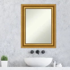 24" X 30" Non-Beveled Parlor Bathroom Wall Mirror Gold - Amanti Art -Umbra Home Decor Shop GUEST de08bbb9 bc3c 4775 a07e 53df396c95ef