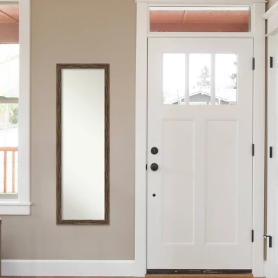 17" X 51" Regis Narrow Framed Full Length On The Door Mirror Light Brown - Amanti Art 6 17" X 51" Regis Narrow Framed Full Length On The Door Mirror Light Brown - Amanti Art - Image 6