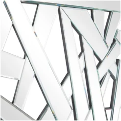 32" X 47" Glass Abstract Wall Mirror Silver - The Novogratz