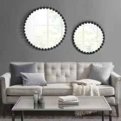 33.8" X 24.3" Round Marlowe Decorative Wall Mirror Black - Madison Park Signature 11 33.8" X 24.3" Round Marlowe Decorative Wall Mirror Black - Madison Park Signature -Umbra Home Decor Shop GUEST df690e01 9092 403b 9df1 79ee2aeeae2d