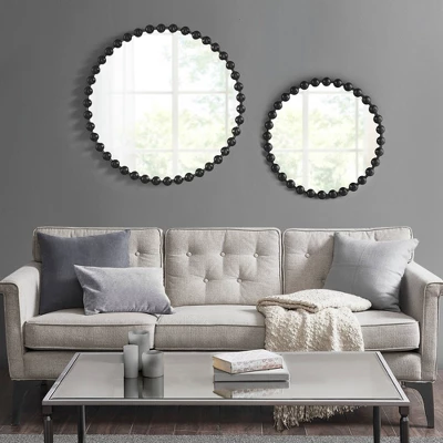 33.8" X 24.3" Round Marlowe Decorative Wall Mirror Black - Madison Park Signature 6 33.8" X 24.3" Round Marlowe Decorative Wall Mirror Black - Madison Park Signature - Image 6