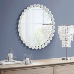 27" Marlowe Beaded Round Wall Mirror White - Madison Park 8 27" Marlowe Beaded Round Wall Mirror White - Madison Park -Umbra Home Decor Shop GUEST df85fa92 c418 4706 a9f0 832d28089fd5