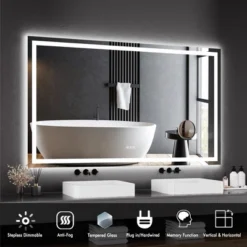 Whizmax LED Bathroom Mirror Wall-Mounted Vanity Mirrors Stepless Dimmable Wall Mirrors With Anti-Fog, Backlit + Front Lit, Tempered Glass -Umbra Home Decor Shop GUEST e0562e59 d23d 41c1 a4dc a819e996ad38