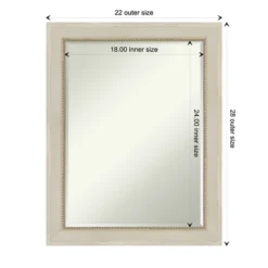 Amanti Art Parthenon Cream Petite Bevel Wood Bathroom Wall Mirror 28.25 X 22.25 In. -Umbra Home Decor Shop GUEST e0782eed cebc 4f07 a1d5 a6f37a41f2d3