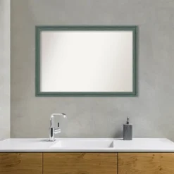 40"x28" Non-Beveled Upcycled Wood Bathroom Wall Mirror Teal/Gray - Amanti Art: Modern Rectangle, Wall Mount, Includes Hardware -Umbra Home Decor Shop GUEST e0b8982e e923 4db1 a1b2 b6767d08aef1