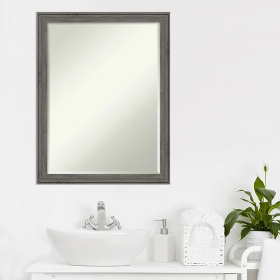 Amanti Art Regis Barnwood Narrow Petite Bevel Wood Bathroom Wall Mirror 6 Amanti Art Regis Barnwood Narrow Petite Bevel Wood Bathroom Wall Mirror - Image 6