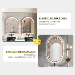 36x24 Inch Arch LED Bathroom Mirror Metal Frame 3 Colors Dimming Wall Anti-fog -Umbra Home Decor Shop GUEST e1fb8033 cd84 4e1e 9ce1 30ca54a355f9