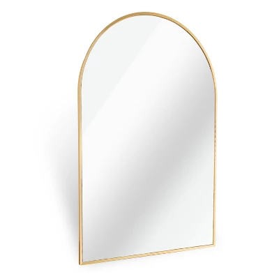 Ridstar 20 In. W X 30 In. H Brown Arched Bathroom Mirror 2 Ridstar 20 In. W X 30 In. H Brown Arched Bathroom Mirror - Image 2