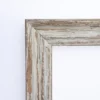 Amanti Art Distressed Cream Petite Bevel Wood Bathroom Wall Mirror 26.5 X 20.5 In.