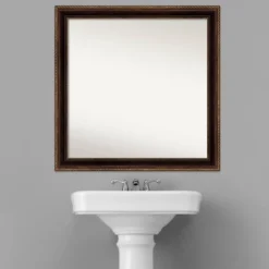 30" X 30" Non-Beveled Corded Bathroom Wall Mirror Bronze - Amanti Art -Umbra Home Decor Shop GUEST e38594c8 3c8f 4a0b 90fe e32a5448c2bb