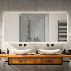 Nora Rectangular Frameless Anti-Fog Aluminum Back-lit Tri-color LED Bathroom Vanity Mirror With Smart Touch Control -Umbra Home Decor Shop GUEST e3974bc0 afa5 4860 b604 ae24f89d43b9