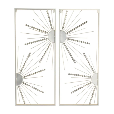 Set Of 2 Geometric Half Moon Mirror Wall Decors With Gold Frame - CosmoLiving By Cosmopolitan 2 Set Of 2 Geometric Half Moon Mirror Wall Decors With Gold Frame - CosmoLiving By Cosmopolitan - Image 2